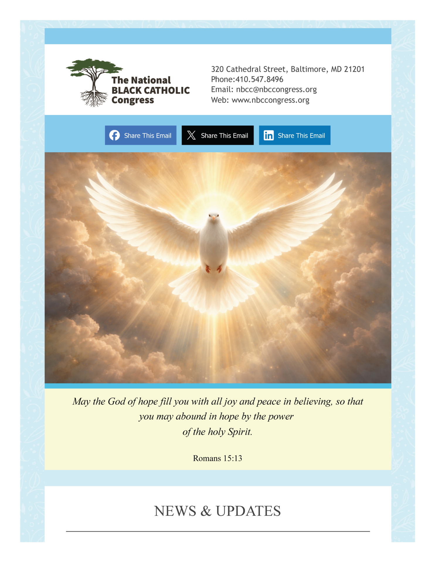 NBCC April 2026 Newsletter - National Black Catholic Congress Website